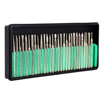 Drill Accessories 2.35 30pcs Diamond Burs Drill Brush Set Power Tools Diamond Polishing Abrasive Grinding Head