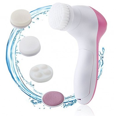 Face wash Electric Machine Facial Cleaner Skin Brush Massager Automatic Face Scrub Kit Handle Beauty Tools with 5 Brushes