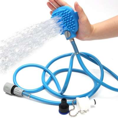 Pet Bathing Tool Pet Shower Sprayer and Scrubber Dogs and Cats Handheld Shower Bathing Glove Sprayer With Massage Grooming Brush